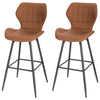 1/2x Bar Stool Kitchen High Chair w/ Backrest Footrest Padded Barstool Cafe Pub