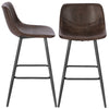 1/2/4x PU Leather Bar Stool High Counter Breakfast Chair with Backrest Barstool