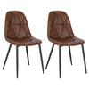 2/4x Dining Chairs w/ Backrest Faux Leather Metal Legs Reception Kitchen Chairs