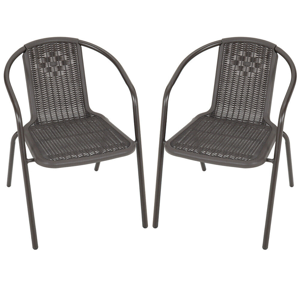 Brown Wicker Bistro Set Table and Chairs Indoor Outdoor Patio Garden Furniture