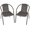 Brown Wicker Bistro Set Table and Chairs Indoor Outdoor Patio Garden Furniture