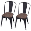 Industrial Wood & Metal Dining Table Tolix Chairs Bistro Bar Kitchen Dining Room