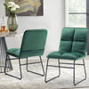 Round Tempered Glass Table Dining Set Metal Legs Velvet Folding Accent Chairs UK