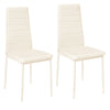 2/4/6* Dinning Chairs Set Kitchen PU Leather Padded Seat High Back Metal Legs