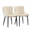 2X Velvet Dining Chairs Diamond Seat Padded Kitchen Dining room Chairs CLIPOP