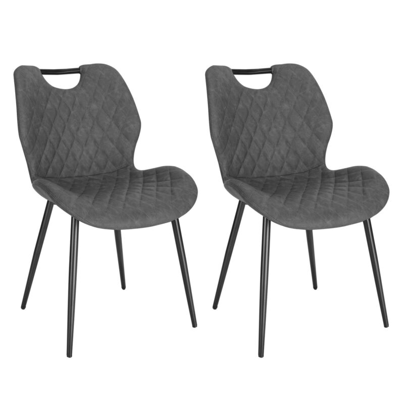 2/4/6x Dining Chairs with Backrest Faux Leather Padded Living Room Kitchen Cafe