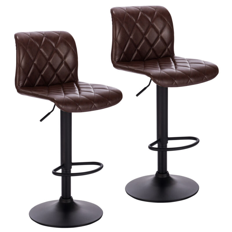 1/2/4/6x Bar Stool Faux Leather Breakfast Home Stool Swivel Gas Lift Bar Chair