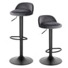 2x Bar Stools 360° Swivel Gas Lift Cafe Pub Stools w/ Backrest Height Adjustable