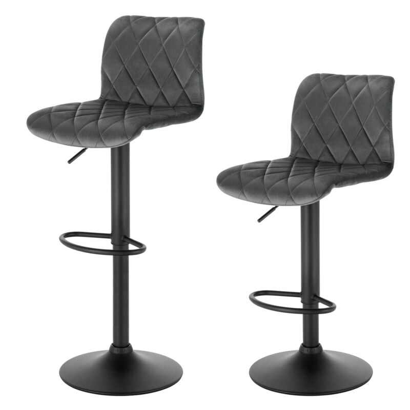 2/4/6x Swivel Bar Stools Height Adjustable Velvet Pub Chairs Kitchen Barstools