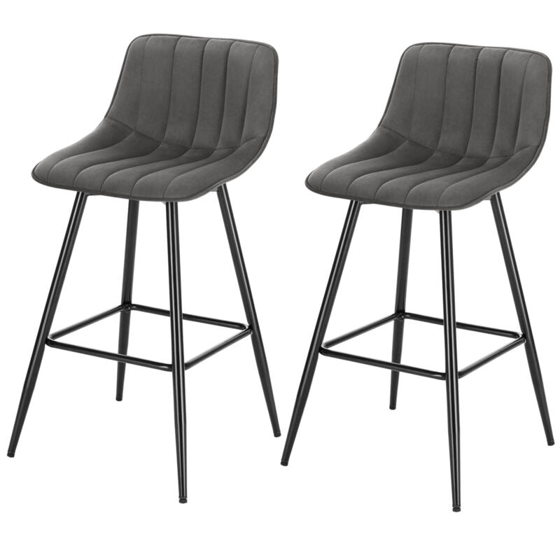 1/2/4x Bar Stool Kitchen Pub Cafe High Chair Footrest Bckrest Breakfast Barstool