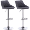 2x Bar Stools Breakfast Bar Chairs w/ Linen Padded Adjustable Height Stool Pub