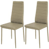 2/4/6* Dinning Chairs Set Kitchen PU Leather Padded Seat High Back Metal Legs