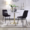 2pcs Dining Chairs Barstools Set Velvet Cushion Padded Metal Legs Kitchen Chair