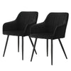 2x Dining Chairs Set Upholstered Lint Metal Legs Reception Accent Chair Armchair