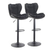 Adjustable Bar Stool x2 Gas Lift Kitchen Stool Frosting Base Swivel Faux Leather