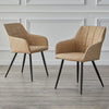 2 Pcs Dining Chairs Armchair PU / Velvet Kitchen Dining Room Restaurant Office
