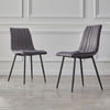2pcs Dining Chairs Barstools Set Velvet Cushion Padded Metal Legs Kitchen Chair