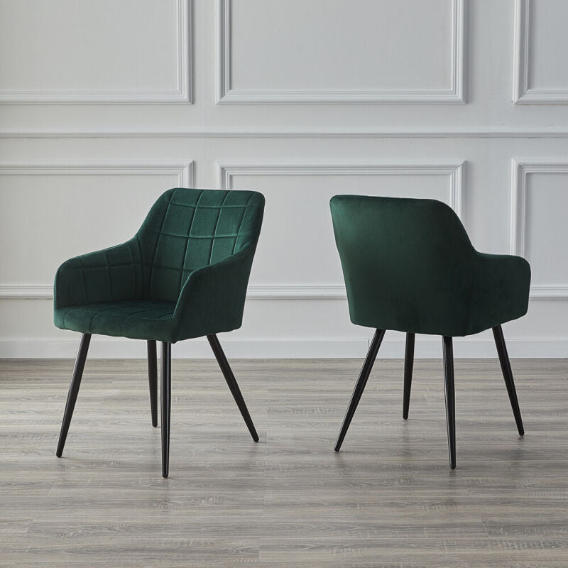 2 Pcs Dining Chairs Armchair PU / Velvet Kitchen Dining Room Restaurant Office