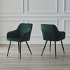2 Pcs Dining Chairs Armchair PU / Velvet Kitchen Dining Room Restaurant Office
