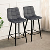 Set of 2 Velvet Bar Stools Breakfast Bar Stool Kitchen Squared Padded Seat New