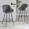 2* Velvet Bar Stools Breakfast Bar stool Pub Chairs Padded Seat Metal Leg CLIPOP