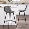 2X Bar Stools Fabric/Faux Leather Pub Chairs Breakfast Kitchen Metal Leg Modern
