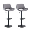 Set of 2 Faux Leather Bar Stools Swivel Gas Lift Foot Rest Pub Chair Brown Grey