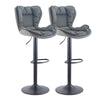 Adjustable Bar Stool x2 Gas Lift Kitchen Stool Frosting Base Swivel Faux Leather