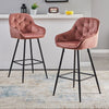 2* Velvet Bar Stools Breakfast Bar stool Pub Chairs Padded Seat Metal Leg CLIPOP