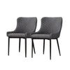 Pair of Dining Chairs Faux Leather Velvet PU Padded Metal Legs Restaurant Chair