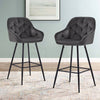 Pair Dining Chairs Bar Stools Dining Room Kitchen Tufted Seat Metal Legs
