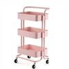 Storage Trolley Cart on Wheels Metal Shelving Buffets Rack for Kitchen Bedroom