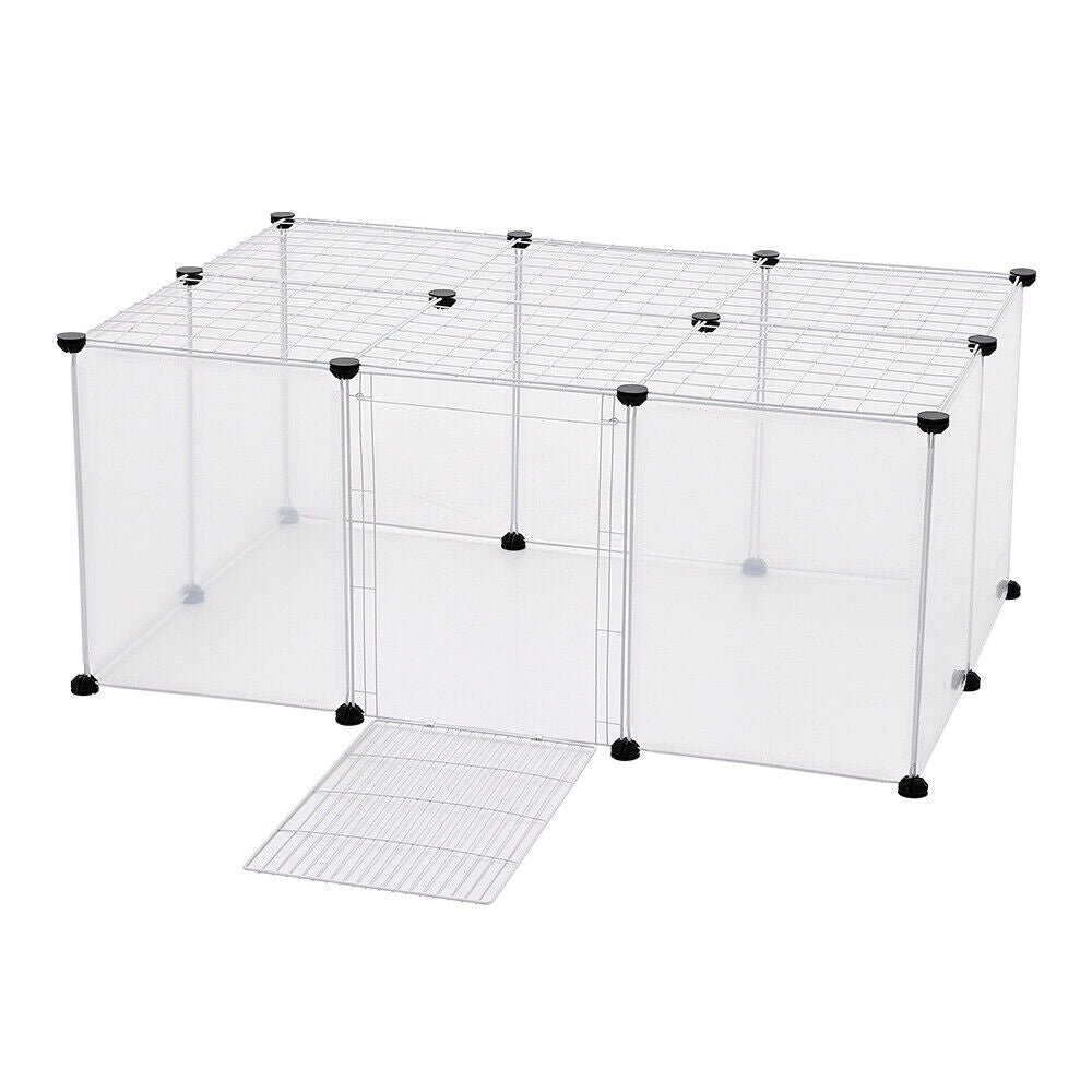 Pet Playpen Fence DIY Playpen Puppy Dog Cat Animal Cage Exercise Metal PP Indoor