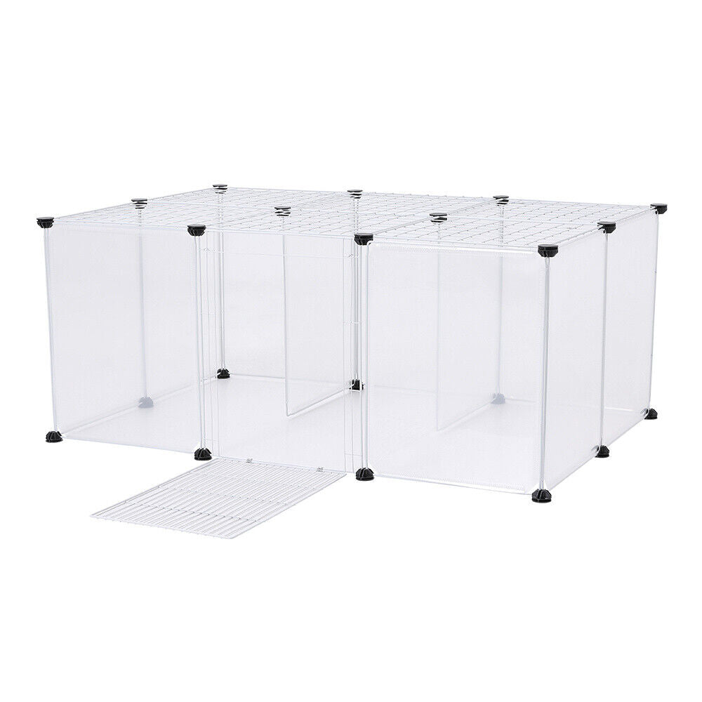 Pet Playpen Fence DIY Playpen Puppy Dog Cat Animal Cage Exercise Metal PP Indoor