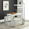 Wooden Dining Table and Chairs Set 2 Bench Kitchen Furniture Activity Desk Kid