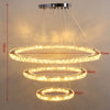 Dimmable Pendant LED Crystal Chandelier Circular Ceiling Light Living Room UK
