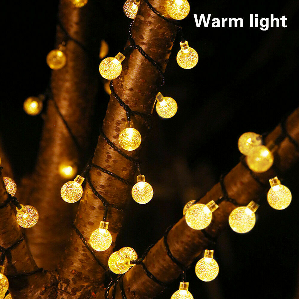 100-20LED SOLAR POWERED RETRO BULB STRING LIGHT GARDEN OUTDOOR FAIRY SUMMER LAMP