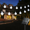 100-20LED SOLAR POWERED RETRO BULB STRING LIGHT GARDEN OUTDOOR FAIRY SUMMER LAMP