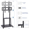Portable Mobile Floor TV Stand Mount Bracket Thick 2 Tier Shelf UP To 100" TV