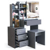 Dressing Table With Drawers Mirror Stool Set Makeup Desk Vanity Table Bedroom