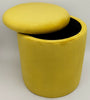 Round Ottoman Storage Pouffe Stool Soft Velvet Footstool Dressing Vanity Chair
