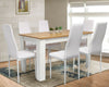 Wood Dining Table and Chairs 4 / 6 Set Pu Leather Seat Kitchen Room Furniture