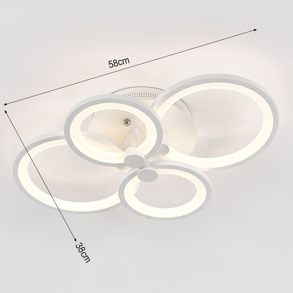 Aluminum LED Ceiling Lamp Ring Light Chandelier Lights Fixture Living Bedroom