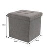 GREY LARGE LINEN FOLDING STORAGE OTTOMAN POUFFE SEAT FOOT STOOL STORAGE BOX