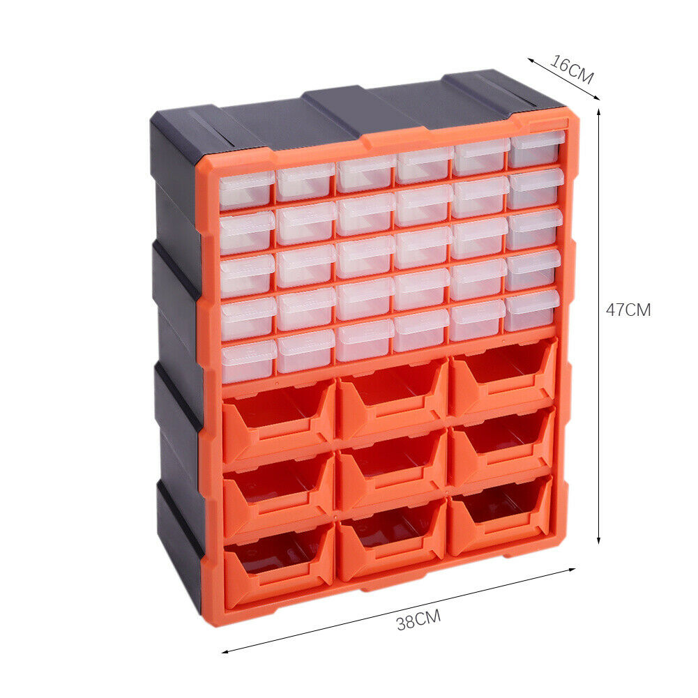 S M L Multi Drawers Parts Storage Cabinet Unit Organiser Home Garage Tool Box UK