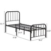 Single Double Bed Solid 3ft 4ft6 Metal Beds Frame Bedroom For Kids Adults