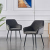 1/2/3/4X Velvet Dining Armchair Grey Chair Padded Seat Metal Legs Office Kitchen