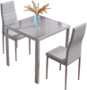 3/5Pcs Small Space Dining Set Square Glass Dining Table+ 2/4 Dining Chairs Home