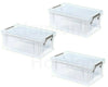 10 L LITER CLEAR PLASTIC STORAGE BOXES WITH LID STACKABLE STACKING CLIP LOCK LID