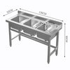 Kitchen SINK Commercial Catering 2/3 Bowl Workbench Prep Table Sink Basin Kit UK